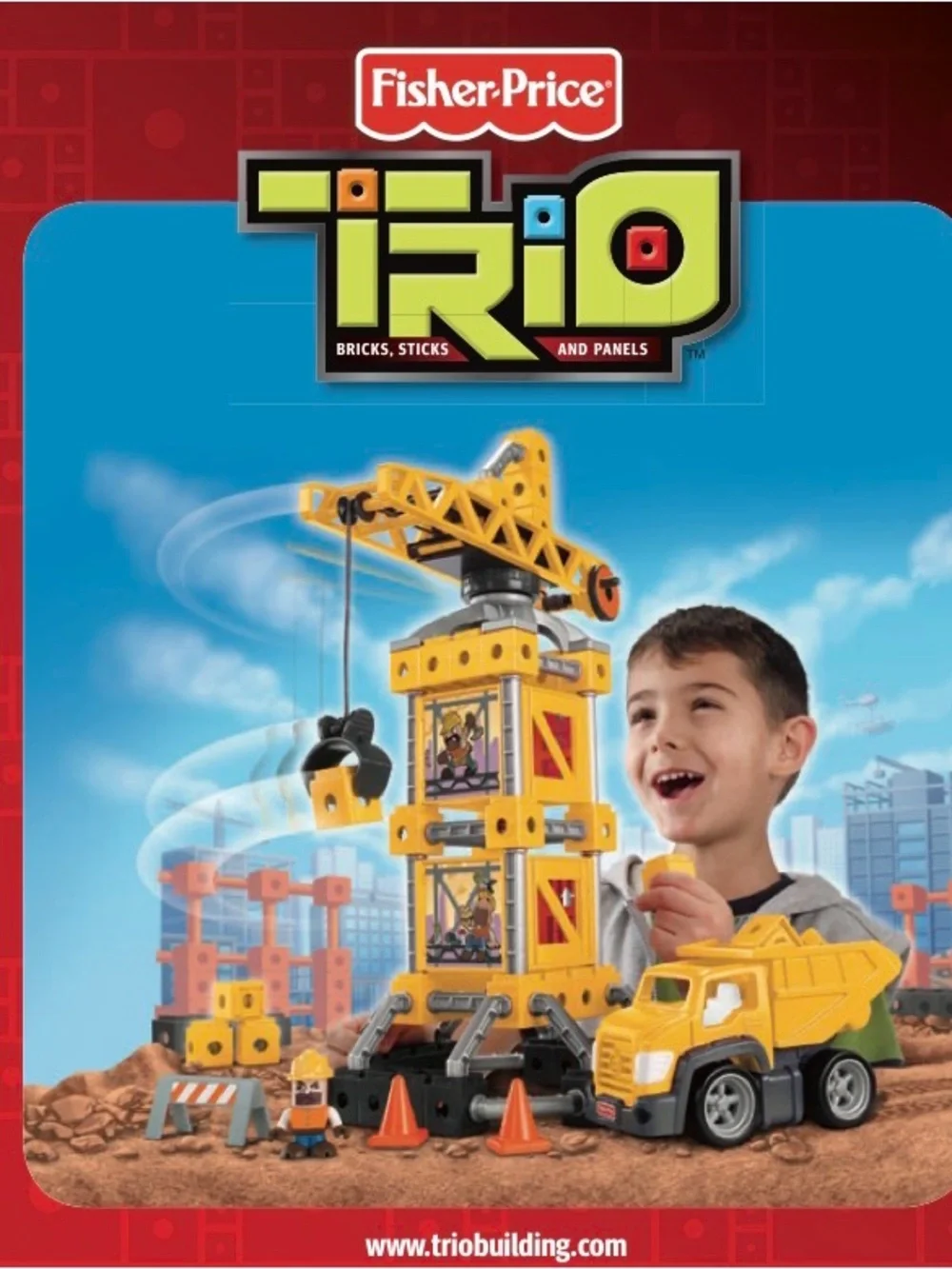 Fisher-Price Tiro Construction Crane & Dump Truck Set - Yellow, Black, Orange
